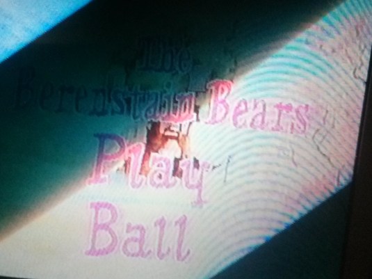 When the video tape is played, the film has changed, on the shelf, to show BerenstAIn Bears. This is the earliest known effect.